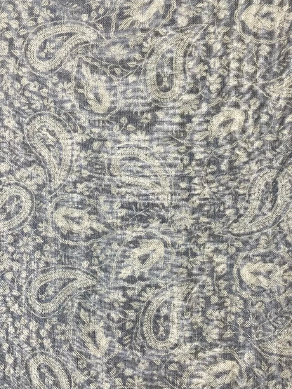 nwot JOHN VARVATOS Scarf 25”x73” Blue-Paisley ITALY Modal Fringe Trim